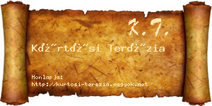 Kürtösi Terézia névjegykártya