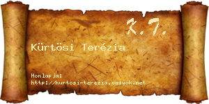 Kürtösi Terézia névjegykártya