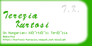 terezia kurtosi business card